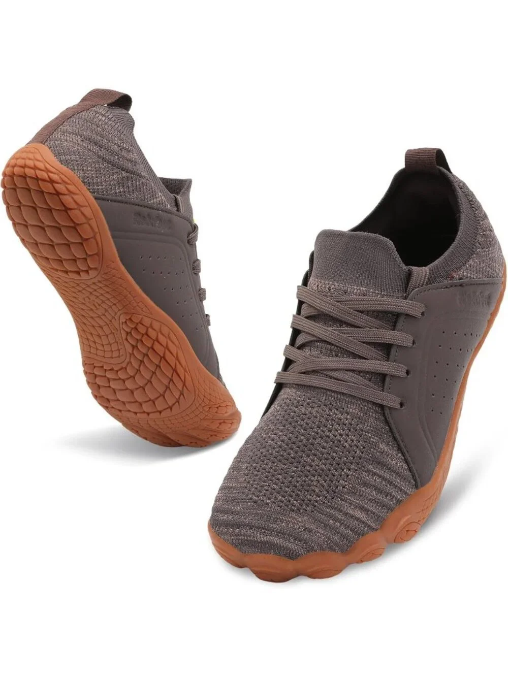 Men's Brown Barefoot Trail Running Shoes Minimalist Wide Toe Box Design Non-Slip